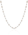 Choker Pérolas e Bolinhas Ródio Branco - 33 cm