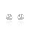Brinco Argola Click Abaulada Lisa 1.5 cm Ródio Branco