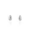 Brinco Gota Lisa 1.3 cm Ródio Branco