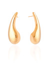 Brinco Gota Lisa 5.0 cm Banhado a Ouro 18K