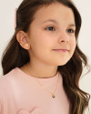 Gargantilha Infantil Veneziana Coração Ponto de Luz Cristal Banhado a Ouro 18K