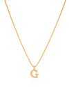 Gargantilha Veneziana Letra G Cravejada Cristal Banhado a Ouro 18K - 45 cm