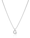 Gargantilha Veneziana Letra G Cravejada Cristal Ródio Branco - 45 cm