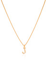 Gargantilha Veneziana Letra J Cravejada Cristal Banhado a Ouro 18K - 45 cm