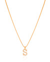 Gargantilha Veneziana Letra S Cravejada Cristal Banhado a Ouro 18K - 45 cm