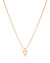 Gargantilha Veneziana Letra V Cravejada Cristal Banhado a Ouro 18K - 45 cm