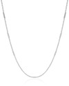 Gargantilha Longa Grumet Achatada Ródio Branco - 80 cm