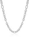 Gargantilha Elos Ovais 8 mm Ródio Branco - 45 cm