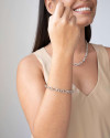 Pulseira Elos Ovais 8mm Ródio Branco