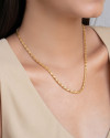 Gargantilha Malha Oca 3 mm Banhado a Ouro 18K - 45 cm