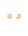 Brinco Argola Três Filetes Lisos 1.3 cm Banhado a Ouro 18K
