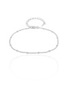 Pulseira Grumet Plaquinhas 2 mm Ródio Branco
