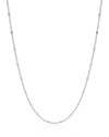 Gargantilha Longa Grumet Plaquinhas Ródio Branco - 80 cm