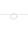 Gargantilha Longa Grumet Plaquinhas Ródio Branco - 80 cm