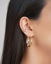 Brinco Argola Torcida Lisa Fecho Italiano 3.3 cm Banhado a Ouro 18K
