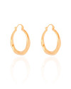 Brinco Argola Torcida Lisa Fecho Italiano 3.3 cm Banhado a Ouro 18K