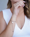 Pulseira Elos Pingente Coração Always With You Ródio Branco