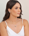 Gargantilha Veneziana Coração Liso Ródio Branco - 45 cm