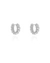 Brinco Argola Click Torcida 1.6 cm Ródio Branco