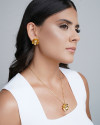 Gargantilha Veneziana Flor Lisa 2.3 cm Banhado a Ouro 18K - 45 cm
