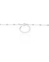 Gargantilha Longa Gomos Ródio Branco - 70 cm