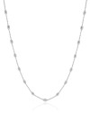 Gargantilha Longa Gomos Ródio Branco - 70 cm