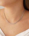 Choker Grumet 4 mm Ródio Branco