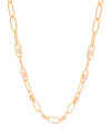 Gargantilha Elos Ovais Cristal Banhado a Ouro 18K - 45 cm