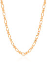 Gargantilha Elos Ovais 6 mm Banhado a Ouro 18K - 55 cm