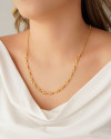 Gargantilha Elos Ovais 6 mm Banhado a Ouro 18K - 55 cm