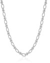 Gargantilha Elos Ovais 6 mm Ródio Branco - 55 cm