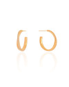 Brinco Argola Entrelaçada Cravejada Cristal 2.2 cm Banhado a Ouro 18K