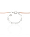 Choker Fio Coreano Bege Búzio Ródio Branco