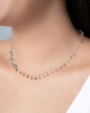 Choker Plaquinhas Lisas 6 mm Ródio Branco