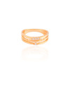 Anel Filetes Cravejado Cristal Tamanho 21 Banhado a Ouro 18K