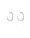 Brinco Argola Quadrada Lisa 2.0 cm Ródio Branco