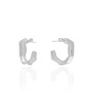 Brinco Argola Orgânica 2.3 cm Ródio Branco