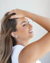 Ear Cuff Pontos de Luz Coloridos 2.9 cm Ródio Branco