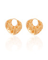 Brinco Argola Click Letras Detalhes Vazados 2.5 cm Banhado a Ouro 18K
