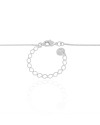 Gargantilha Veneziana Letra E 1.7 cm Bolha Ródio Branco - 45 cm