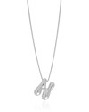Gargantilha Veneziana Letra N 1.7 cm Bolha Ródio Branco - 45 cm