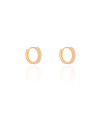 Brinco Argola Click Cravejado Cristal 1.3 cm Banhado a Ouro 18K