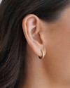 Brinco Argola Click Cravejado Cristal 1.3 cm Banhado a Ouro 18K