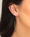 Brinco Elíptico Fio 7.1 cm Banhado a Ouro 18K