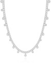 Gargantilha Plaquinhas Pontos de Luz Cristal Ródio Branco - 45 cm