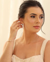 Pulseira Fecho Gravata Quadrados Cristal Banhado a Ouro 18K