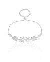 Pulseira Fecho Gravata Quadrados Cristal Ródio Branco
