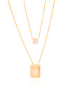 Gargantilha Dupla Gotas Cristal Banhado a Ouro 18K