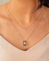 Gargantilha Dupla Gotas Cristal Banhado a Ouro 18K
