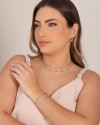 Choker Elos Losango 4 mm Ródio Branco